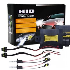 55W H7 6000K HID Xenon Light Conversion Kit with Slim Ballast High Intensity Discharge Lamp, White