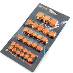 30 Pieces Motorcycle Screw Nut Bolt Cap Cover Decoration for Yamaha  Orange