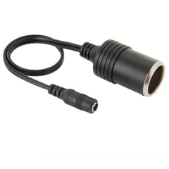 5.5 x 2.1mm Female Cigarette Lighter Socket Plug Connector Charger Cable Adapter, Length: 30cm