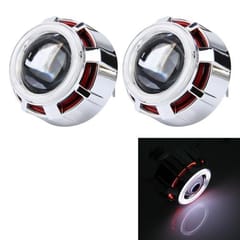 2 PCS H1 2.5 inch 12V Bi-Xenon Projector Lens Headlight Kit with Exquisite Angle Eyes Decoration(Red Light)