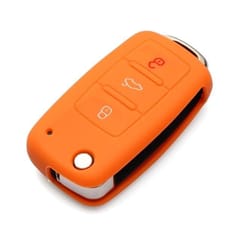 2 PCS Silicone Car Key Cover Case for Volkswagen Golf (Orange)