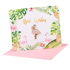 Flamingo Paper Greeting Card Best Wishes for Wedding Birthday Festival