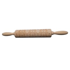 Easter Wooden Rolling Pin Embossed Rabbit and Turnip Decor