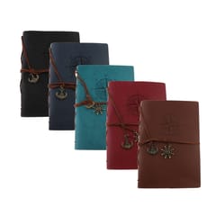 Leather Notebook Portable Loose Leaf Blank Notebook for Travel