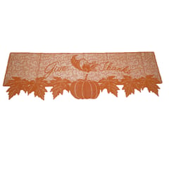 Lace Fireplace Cloth Runner Pumpkin Maple Leaf Mantle Scarf Thanksgiving