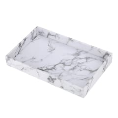 Kitchen Serving Tray Marble Faux Leather