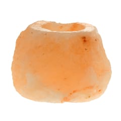 Himalayan Rock Salt Candlestick Orange Natural Mineral Tea Light Holder