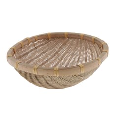 Handmade Bamboo Weaved Basket Stackable Handicrafts 27x9cm
