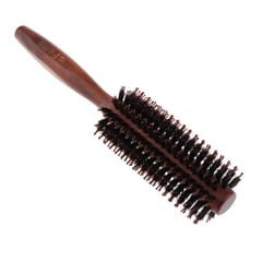 Bristles Wood Round Styling Hairbrush Roll Comb for Curling Straight Hair
