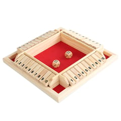 Shut The Box Dice Game 2-4 Players Classic Wooden Board Game