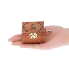 Retro Wooden Musical Box Hand Crank Music Box Exquisite