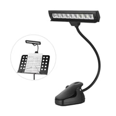 Clip-On Orchestra LED Lamp Two-Level Adjustable Music Stand (Black)