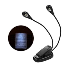 Portable LED Music Stand Lamp Clip On Reading Light Dual (Black)US Plug