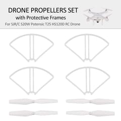 2 Pair S20W Drone Propeller and 4 Protective Ring Set for (White)