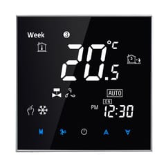 BAC-2000 Central Air Conditioning Type Touch LCD Digital 2-pipe Fan Coil Unit Room Thermostat, Display Fan Speed / Clock / Temperature  / Time / Week / Heat etc.