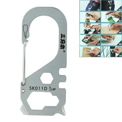 Multifunctional Rectangle Shape Stainless Steel Key Chain with Bottle Opener