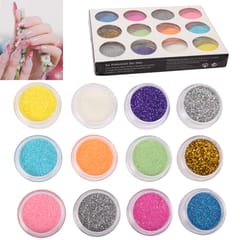 12 x Colorful Sparkly Colors Boxed Crushed Shell Powder Nail Art Tip Decoration