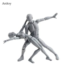 Figuarts Body Body-Chan Body-Kun Grey Color Ver Black PVC Action Figure Collectible Model Toy