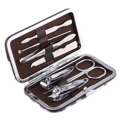7 in 1 Nail Care Clipper Pedicure Manicure Kits  with Leather Bag
