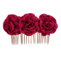 2 PCS Rose Comb Bridal Hair Accessories Solid Color Plate Hair Insert