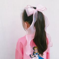 10 PCS Girls Long Ribbon Bow Hairpin Princess Braided Hair Headdress