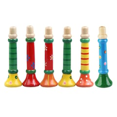 Cartoon Wooden Trumpet Toy Children's Puzzle Early Teaching Instrument, Color Random