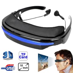 52 inch 4: 3 Wide Screen TFT-LCD Movie Player Virtual Private Theater System 3D Glasses, Built in 4GB Memory (Black)