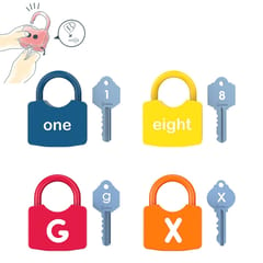 4 PCS Children Alphanumeric and Number Matching Lock Early Educational Toys, Random Style Delivery