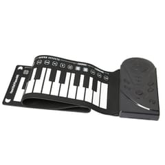 49-Key Portable Hand-Rolled Piano With Horn Children Beginners To Practice Electronic Piano (Elegant Black)