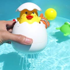 3 PCS 1768B Duck Egg Shape Plastic Children Baby Animal Shower Swimming Bathroom Water Spray Toy, Random Colors