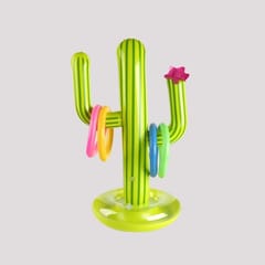 3 PCS Inflatable Cactus Casting Ring Toys Children Water Ring Toys (Green)