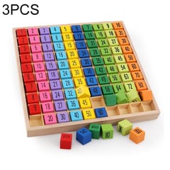 3 PCS Montessori Educational Wooden Toys 99 Multiplication Table Math Arithmetic Teaching Aids for Kids