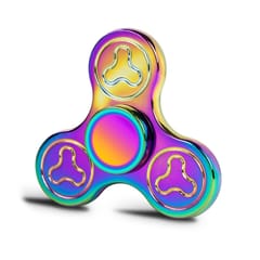 K2 Fidget Spinner Toy Stress Reducer Anti-Anxiety Toy for Children and Adults, 3.5 Minutes Rotation Time, Steel Beads Bearing + Zinc Alloy Material, Colorful Three Leaves
