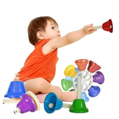 Orff Instrument Eight-tone Bell Percussion Musical Toy for Children, Size:14.7 x 14.7 x 5.8cm (Colorful)