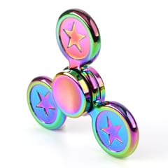 Star Pattern Fidget Spinner Toy Stress Reducer Anti-Anxiety Toy for Children and Adults, 4 Minutes Rotation Time, Small Steel Beads Bearing + Zinc Alloy Material, Three Leaves