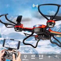 JJR/C H12W 360 Degree Flip 4-Channel 2.4GHz WiFi Real-time FPV Radio Control Quadcopter with 2.0MP Camera & 6-axis Gyro & LED Light & Big Remote Controller (Orange)