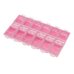 12 Slots Plastic Storage Box Empty Nail Art Container Bead Case Holder Pink