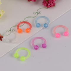 20 Pieces Assorted Color Acrylic Horseshoe Nose Ring Shield Hoop Jewelry