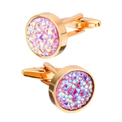 Copper Crystal Gold Cufflinks Wedding Party Cuff Links Men's Christmas Gift