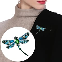 Vintage Classical Dragonfly Pattern Rhinestone Brooch