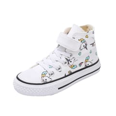 Unicorn Rainbow High Bond Canvas Boots Hook And Loop Fasteners Buckle Shoes