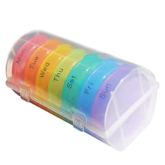 Weekly Pill Organizer Pill Box Large Compartments (Multicolor)