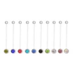 10PCS Navel Belly Button Ring Pregnancy Maternity Flexible (Multicolor)
