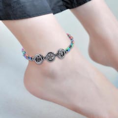 3 PCS Weight-Loss Magnet Anklet Colorful Stone Magnetic Therapy Bracelet Anklet