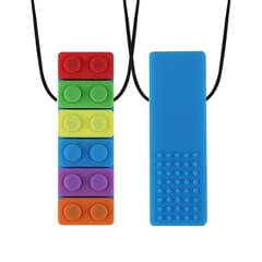 2 PCS Silicone Baby Building Block Teether Autistic Children Molar Stick