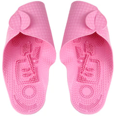 Pair of S Size Foldable Massage Slippers Shoes (Pink)