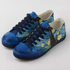 Hand Painted Women Flat Casual Canvas Shoes Customize Design Shoes, Shoes Size:45 (D500C)