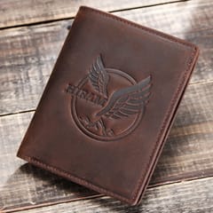 H-iram H1026 Multi-function RFID Retro Crazy Horse Leather Coin Purse Card Bag Wallet (Coffee)
