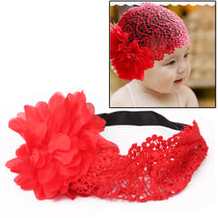 Fashion Girls Infant Tulle Lace Headwear / Flower Hair Band / Lovely Princess Hairband (Red)