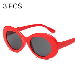 3 PCS Vintage Color Lens UV400 Sunglasses for Women Men, Random Color